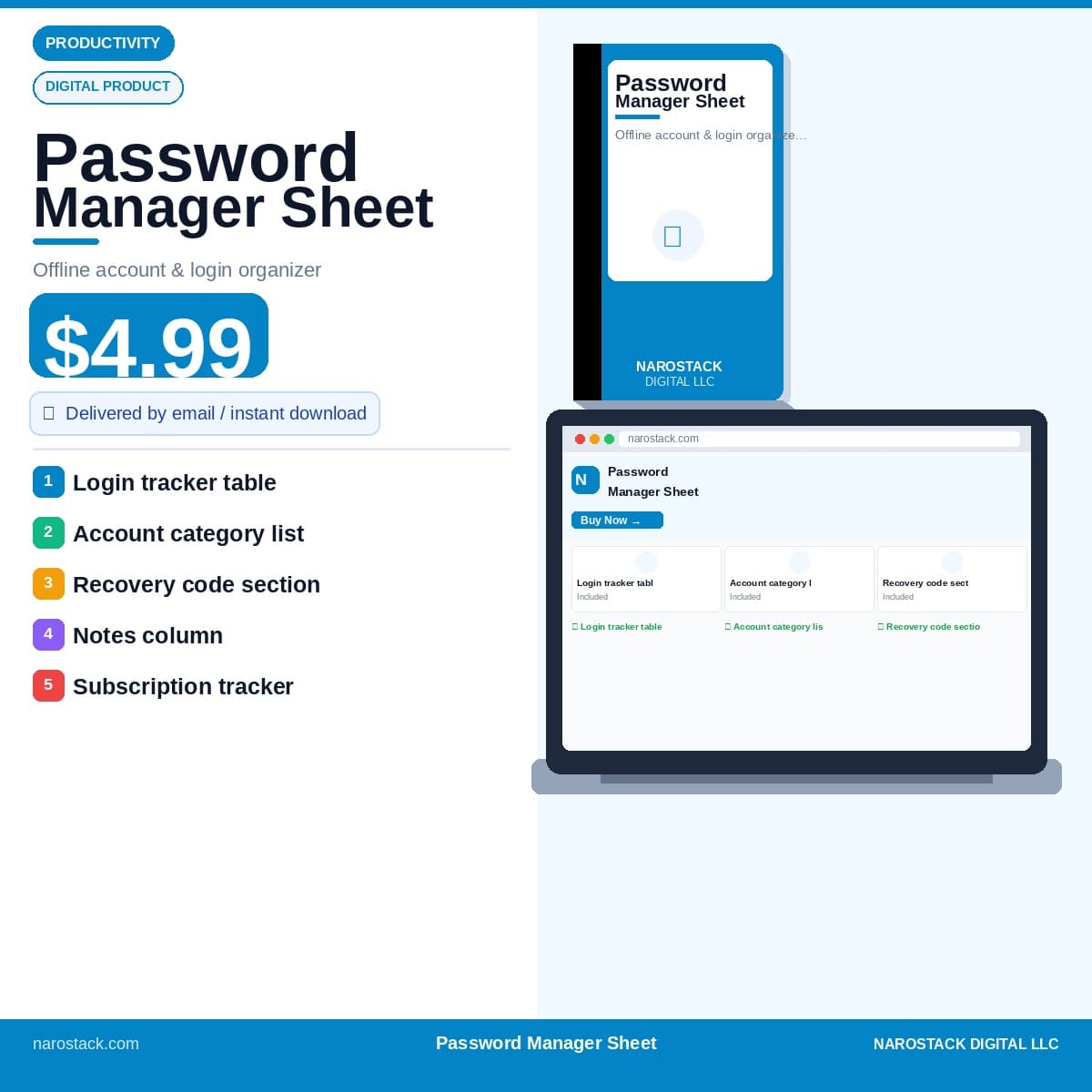 Password Manager Sheet