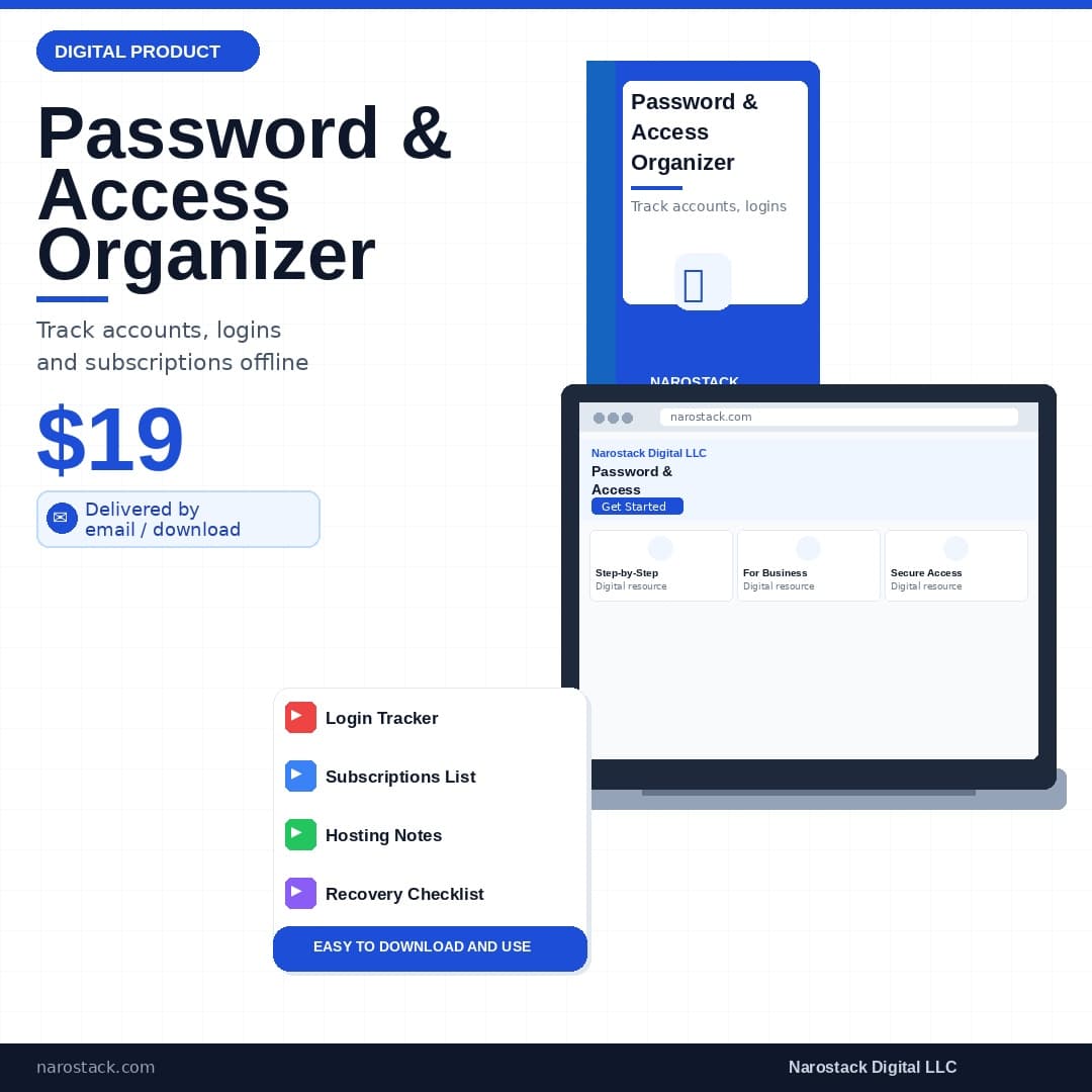 Business Password and Access Organizer