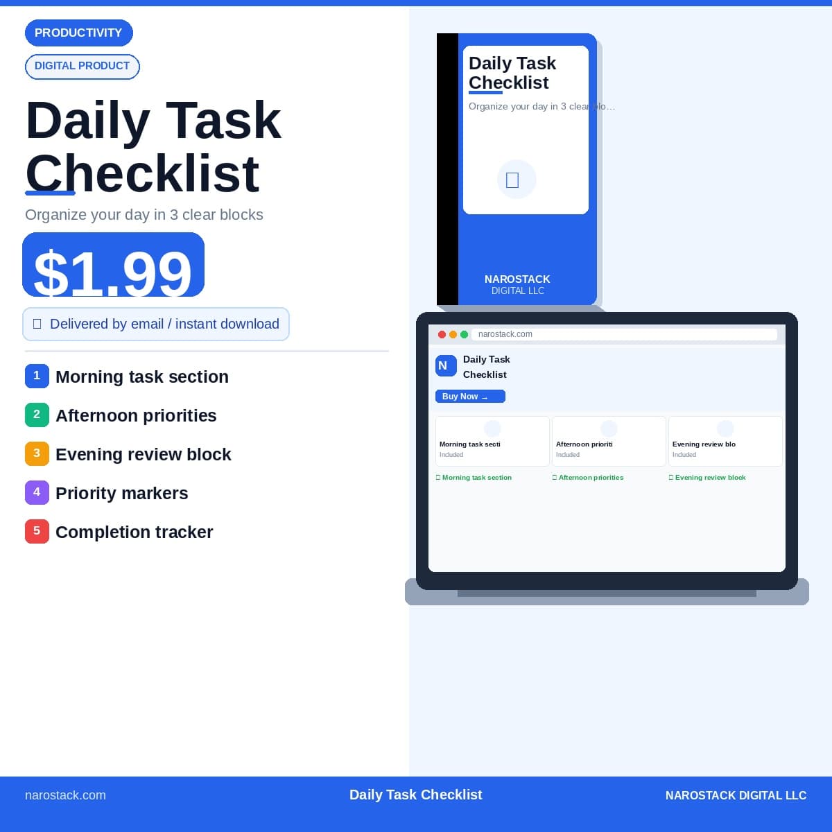 Daily Task Checklist